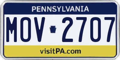 PA license plate MOV2707