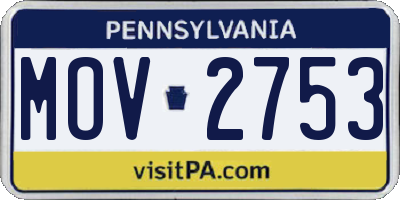 PA license plate MOV2753