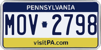 PA license plate MOV2798