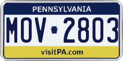 PA license plate MOV2803