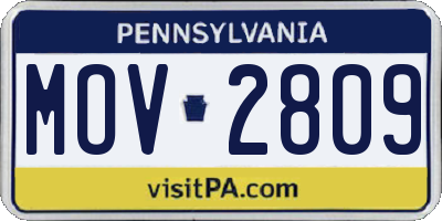 PA license plate MOV2809