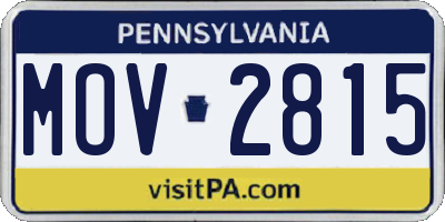 PA license plate MOV2815
