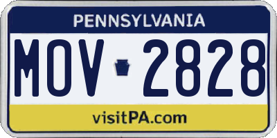 PA license plate MOV2828
