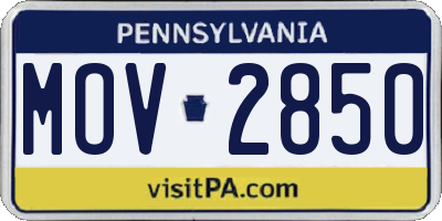 PA license plate MOV2850