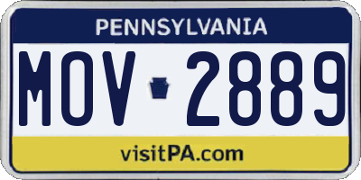 PA license plate MOV2889