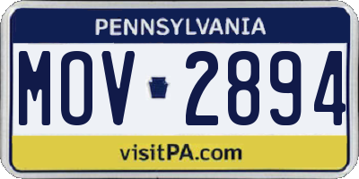 PA license plate MOV2894