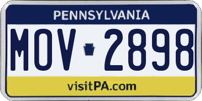 PA license plate MOV2898