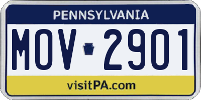 PA license plate MOV2901
