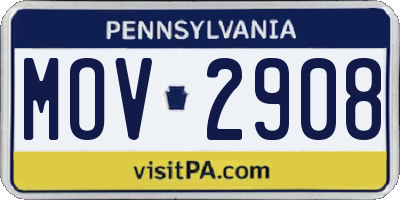 PA license plate MOV2908
