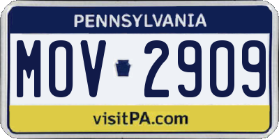 PA license plate MOV2909