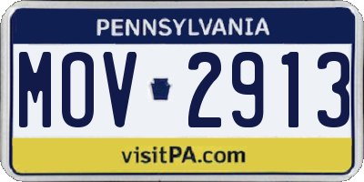 PA license plate MOV2913