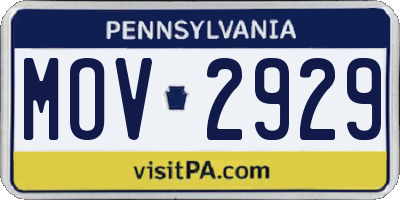 PA license plate MOV2929