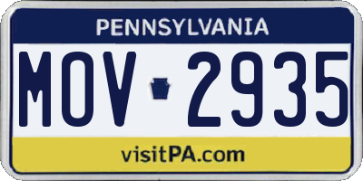 PA license plate MOV2935