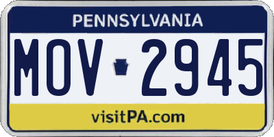 PA license plate MOV2945