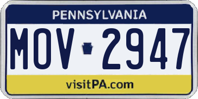 PA license plate MOV2947