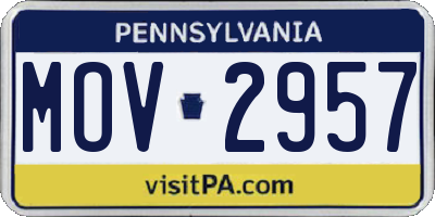 PA license plate MOV2957