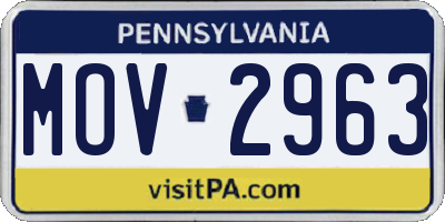 PA license plate MOV2963