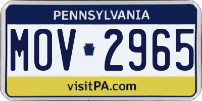 PA license plate MOV2965