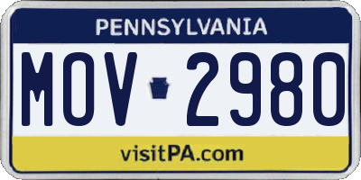 PA license plate MOV2980