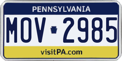 PA license plate MOV2985
