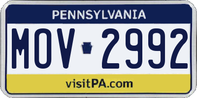 PA license plate MOV2992