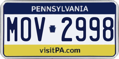 PA license plate MOV2998