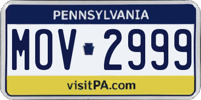 PA license plate MOV2999