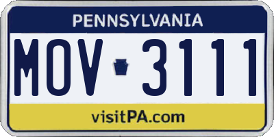 PA license plate MOV3111