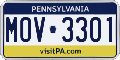 PA license plate MOV3301