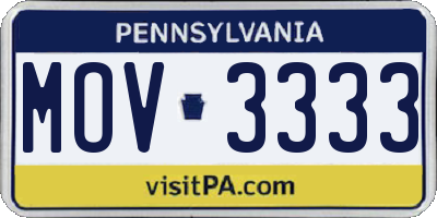 PA license plate MOV3333