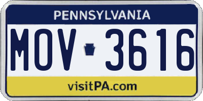 PA license plate MOV3616