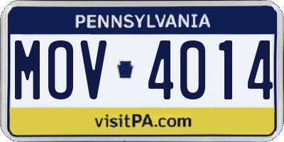 PA license plate MOV4014