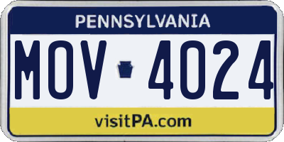 PA license plate MOV4024