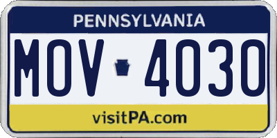 PA license plate MOV4030