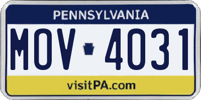 PA license plate MOV4031