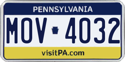 PA license plate MOV4032
