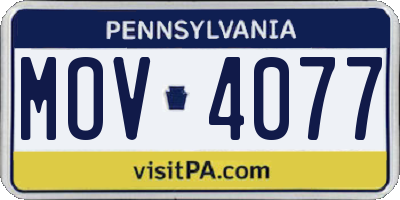 PA license plate MOV4077