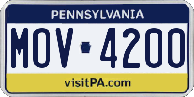 PA license plate MOV4200