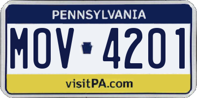 PA license plate MOV4201