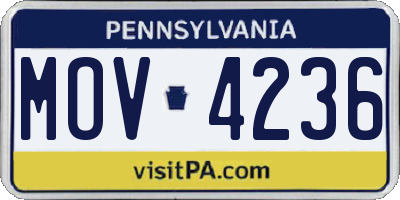 PA license plate MOV4236