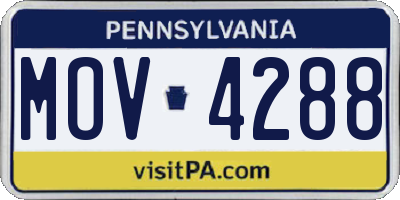 PA license plate MOV4288