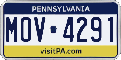 PA license plate MOV4291