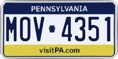 PA license plate MOV4351