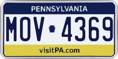 PA license plate MOV4369