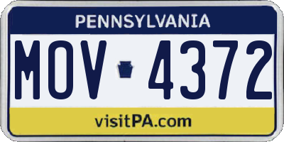 PA license plate MOV4372