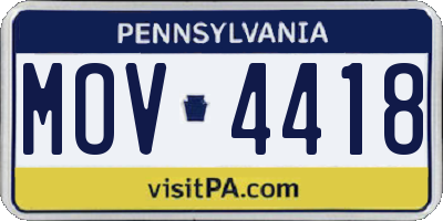 PA license plate MOV4418