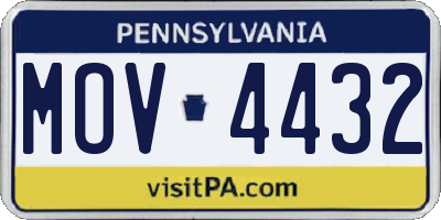 PA license plate MOV4432