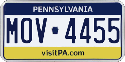 PA license plate MOV4455