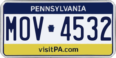 PA license plate MOV4532