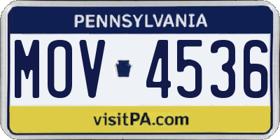 PA license plate MOV4536